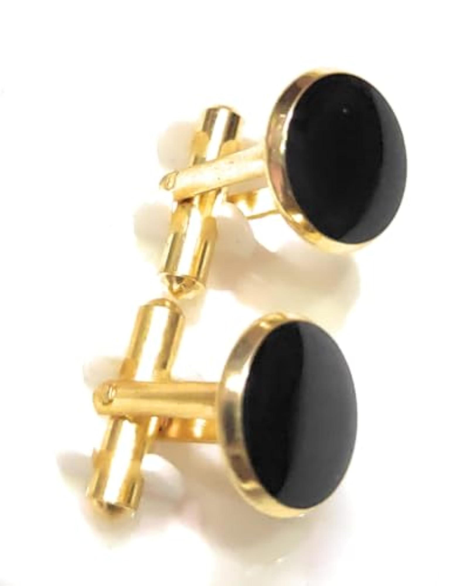 Golden Plated 2pcs Formal Wedding Cufflinks Pair Set for Men